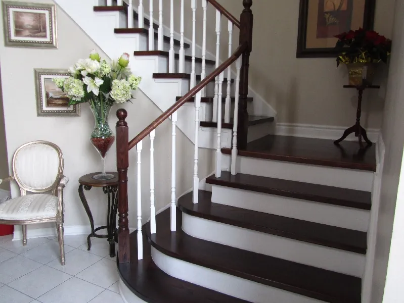 Dark Stain Hardwood Staircase Durham Ontario