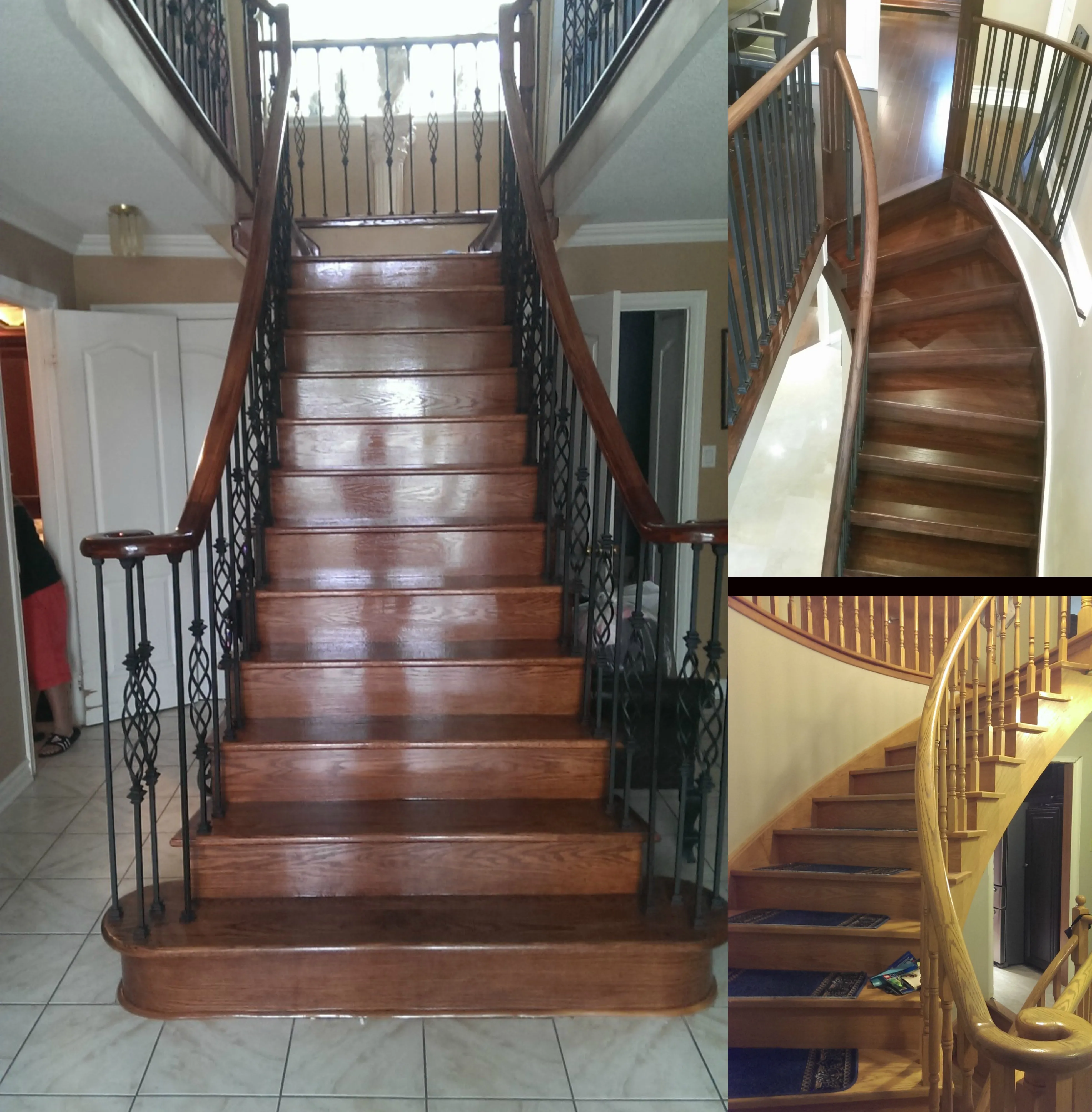 Dark-Stained Hardwood Stairs Toronto Home Renovation