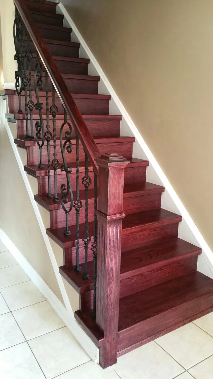 Cherry Stain Hardwood Staircase Durham